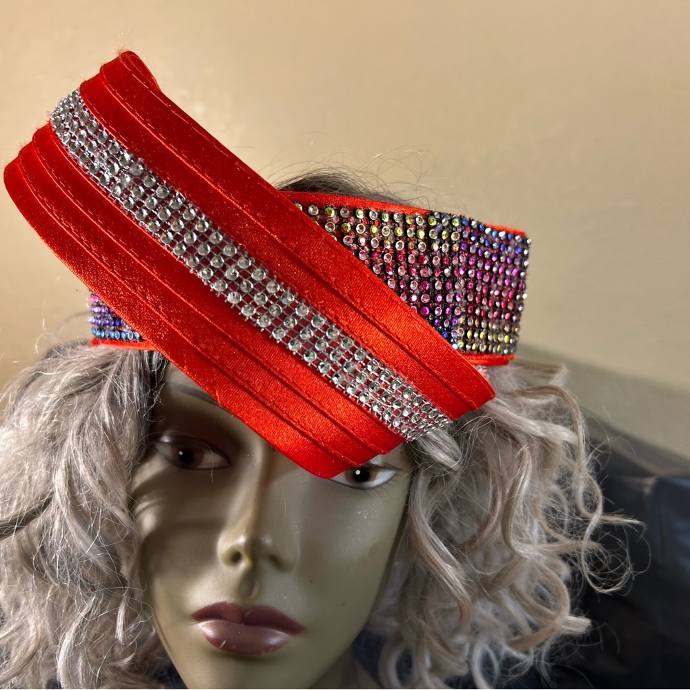 Red Rhinestone Embellished Headband - Picture 2 of 4